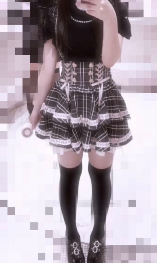 LIZLISA はしごリボンチェックティアード スカパン - メルカリ