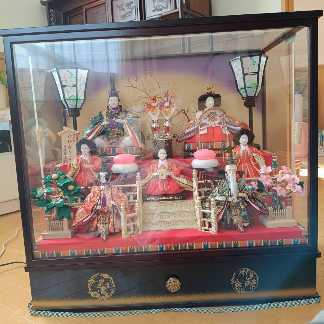 東*父様 値下げしました！】雛人形セット ガラスケース付き - メルカリ