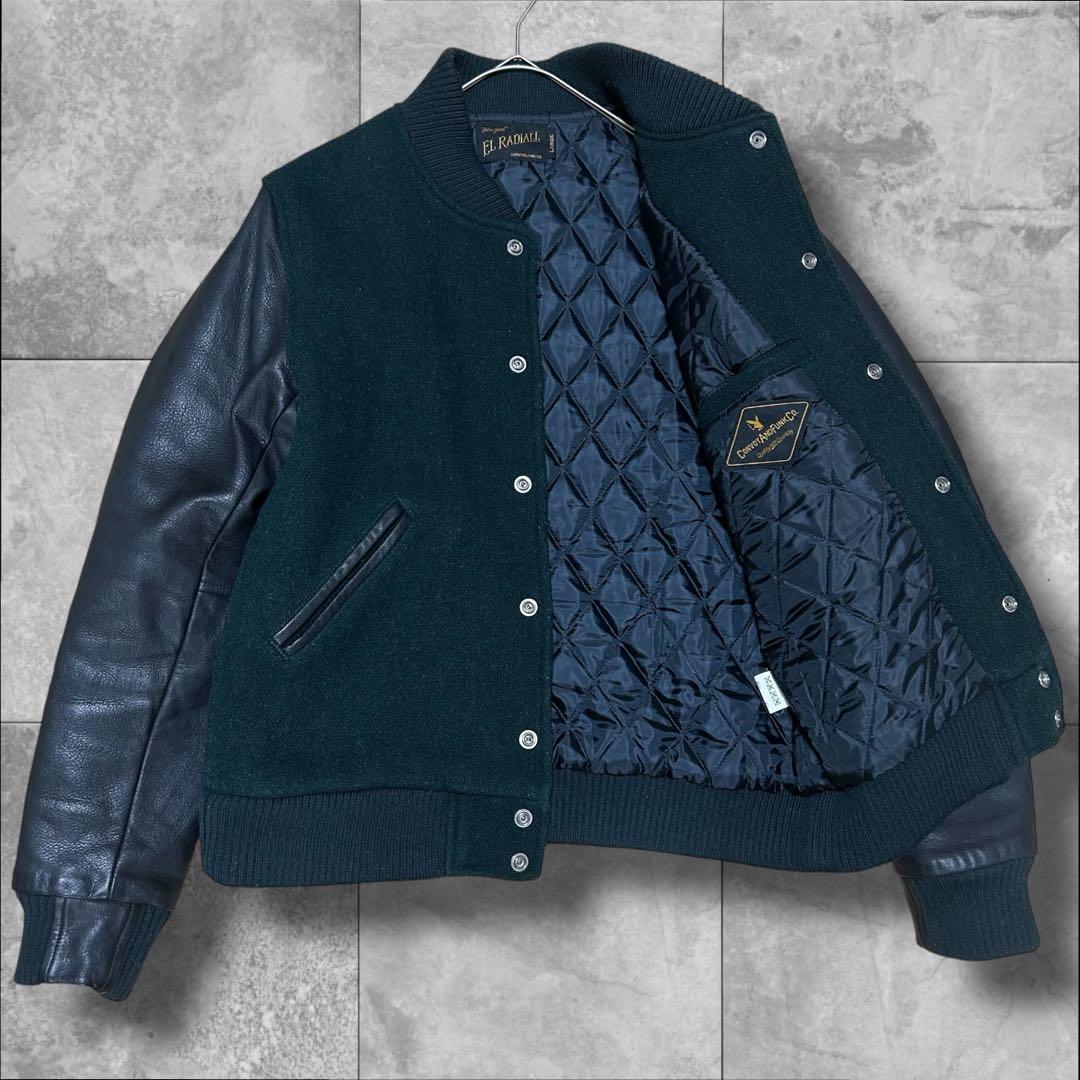 \"名作\" ルード系 RADIALL ラディアル 袖レザー スタジャン Lサイズ