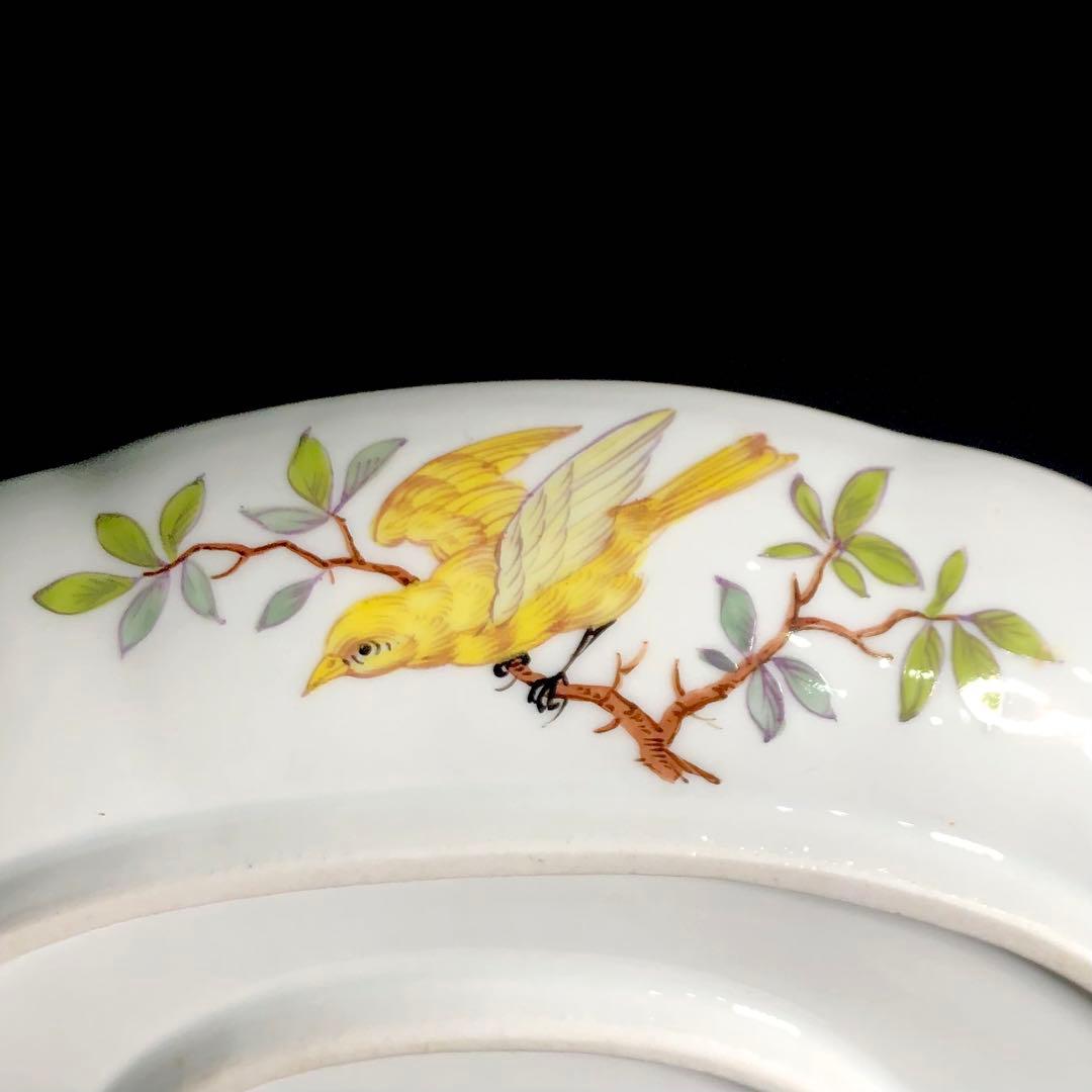 Meissenマイセン/※極珍品 1級品 上級背面装飾 鳥昆虫 飾り皿 プレート