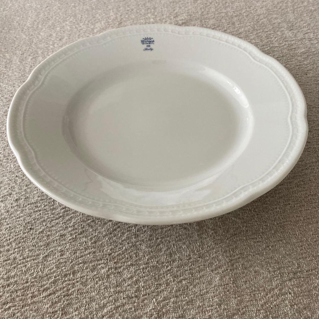 ボンジョルノブルーロゴ Murat white ペアディナー皿・フルーツソーサー