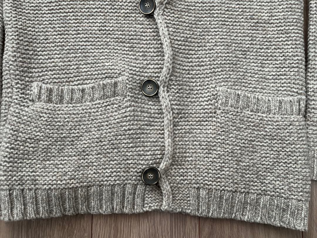 アルテア ヤク混ウール ミニショールカラーカーディガン グレージュ