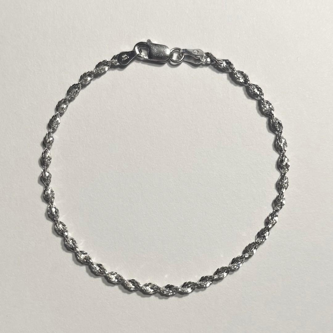 ヴィンテージ イタリア製 DNA ツイストロープチェーンブレスレット 925