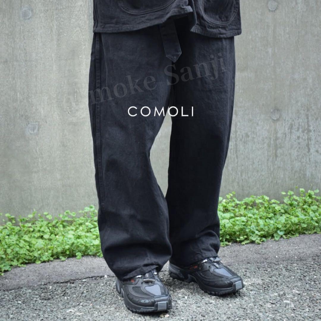 a*a様 新品未使用COMOLI 25AWブラックデニムベルテッドパンツ サイズ