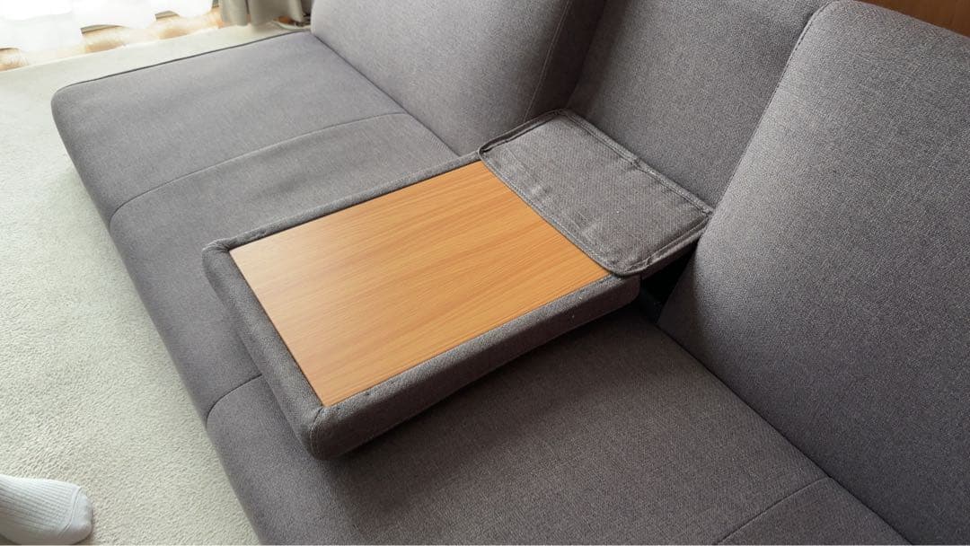 【大きめ・美品】ローソファ リクライニング付き（グレー）1.85m×1m