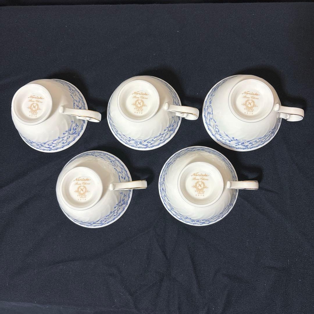 ノリタケ ボーンチャイナ ティーカップ＆ソーサー 5客セット 金彩