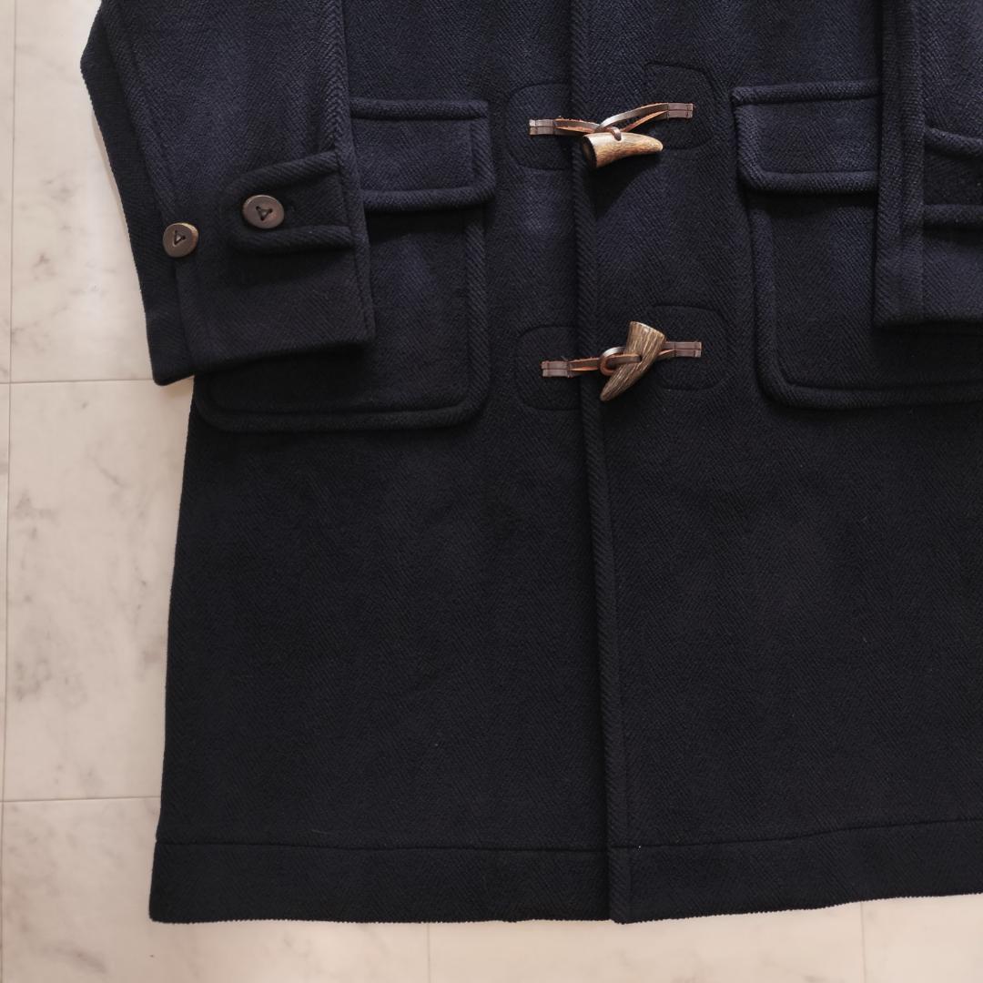 希少 moorbrook生地 ウールヘリンボーンダッフルコート ダー