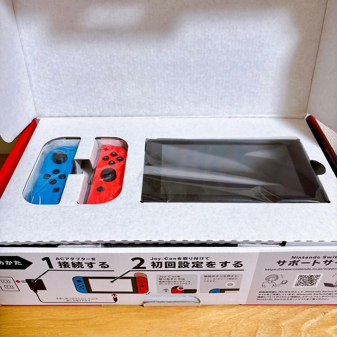美品】 バッテリー強化型 Nintendo Switch 本体 赤青 - メルカリ