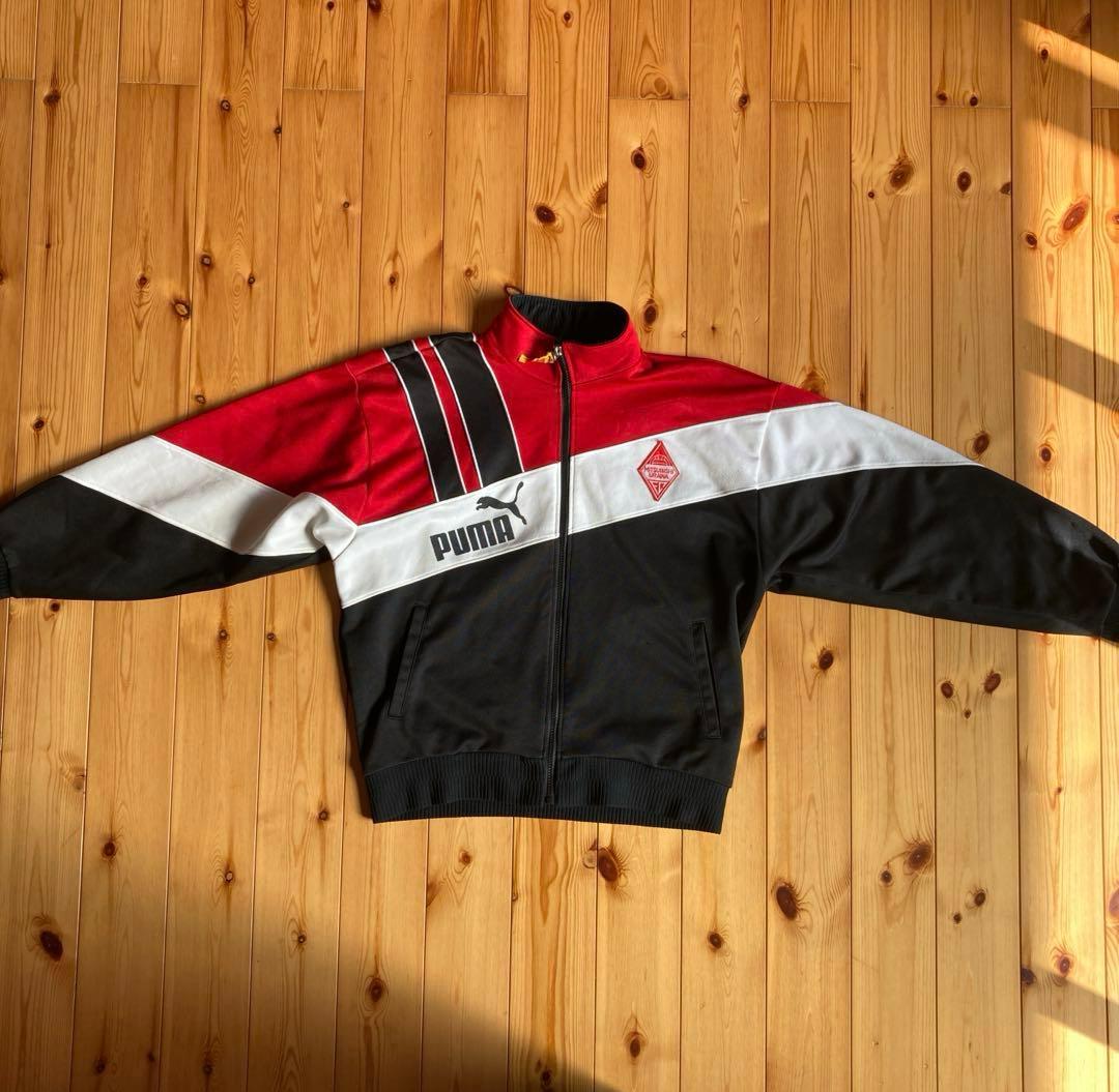 【希少】Urawa Reds PUMA MUFC full-zip jersey United FC Man Puma Soccer Jersey long sleeve Red Zip Shirt Sz XXL