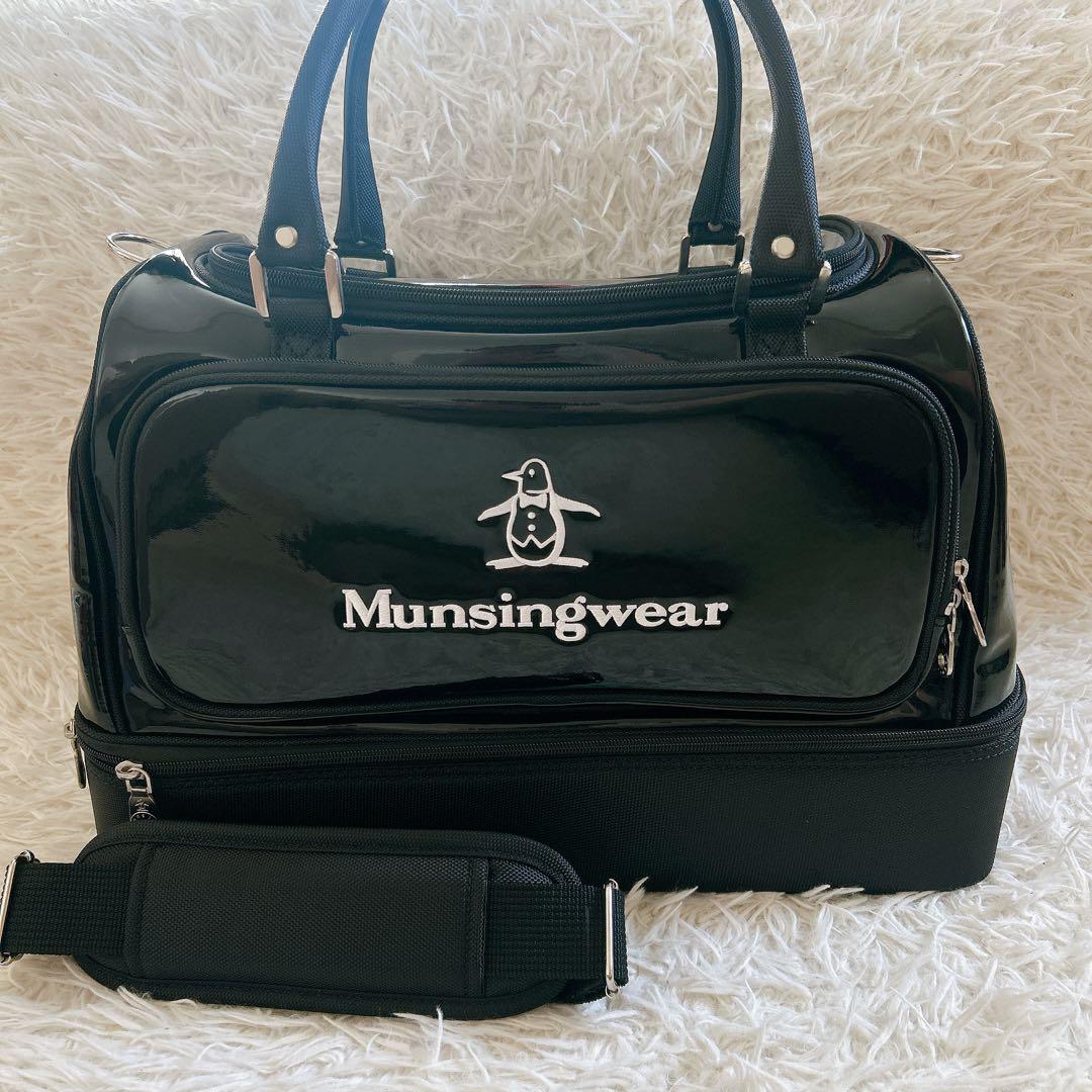未使用に近い　Munsingwear ボストンバッグ エナメル 2way ゴルフ MUNSINGWEAR ボストンバッグ -デサントストア-DESCENTE STORE-