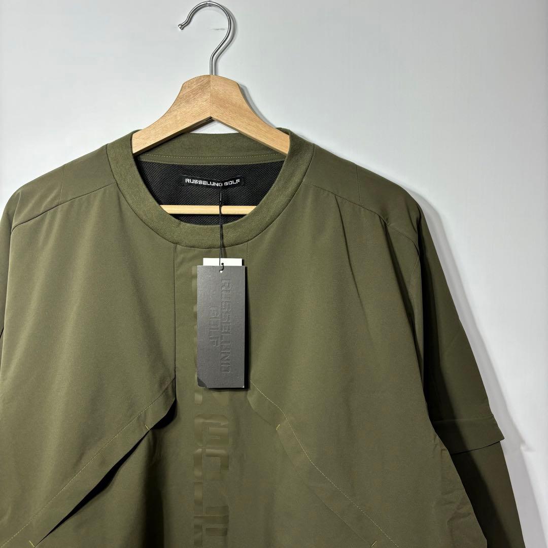 新品 ラッセルノ ゴルフ 2WAY プルオーバー ブルゾン カーキ XL 6