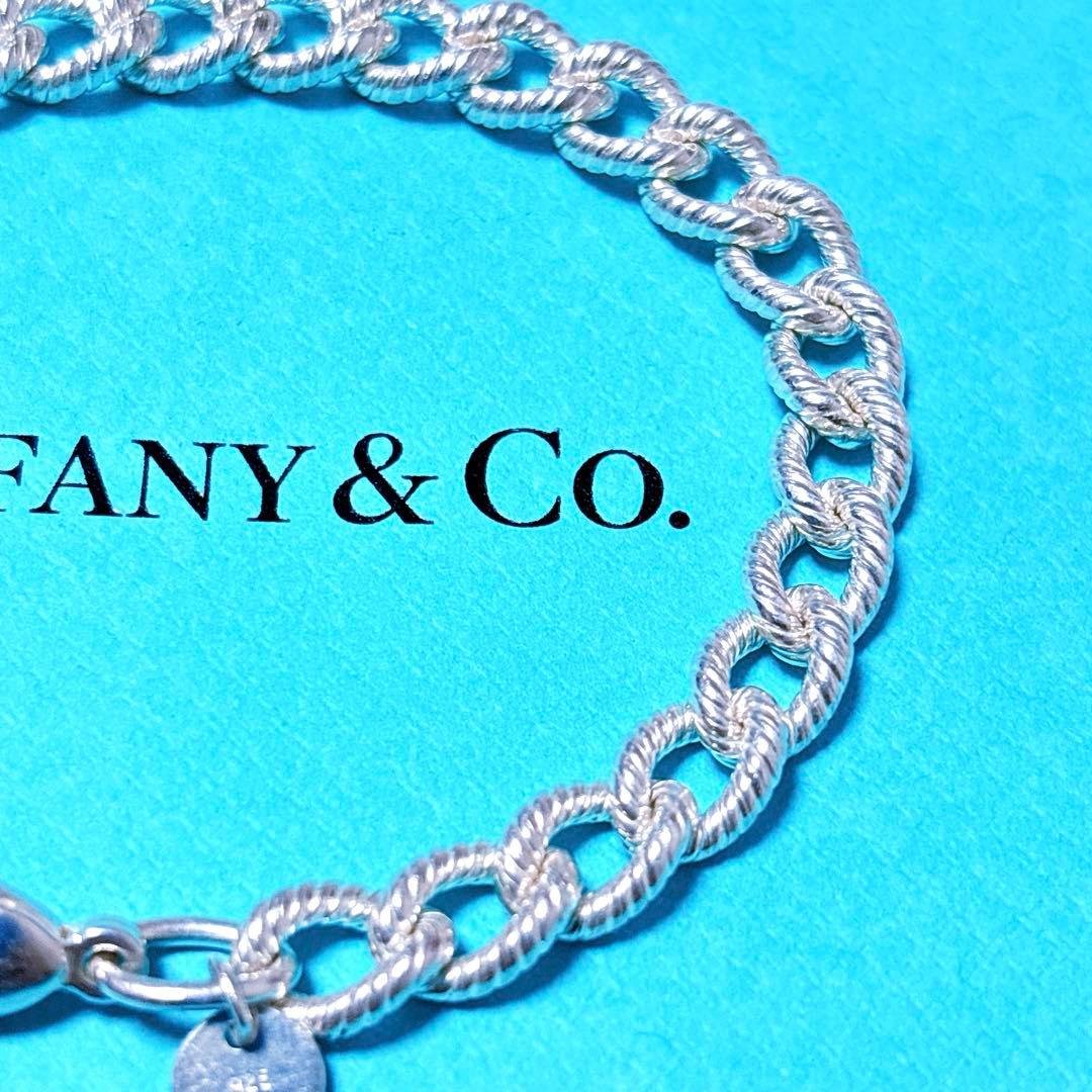 【極美品】18.7cm ティファニー ツイストロープ リンク ブレスレット SV