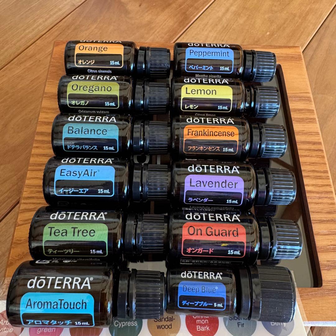 doTERRA エッセンシャルオイルセット ウッドボックス付き - メルカリ