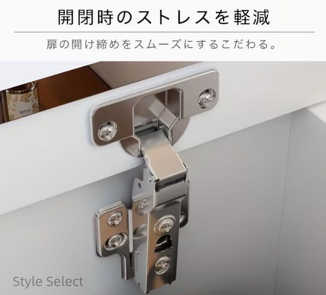 LEDライト女優鏡 大容量収納 幅 47.5cm コンパクトドレッサー ホワイト