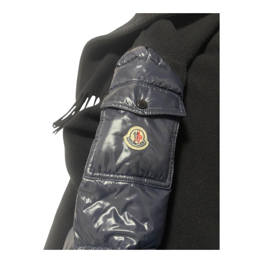 美品】モンクレール マンテラ ショール ダウン切り替え ポンチョ 紺