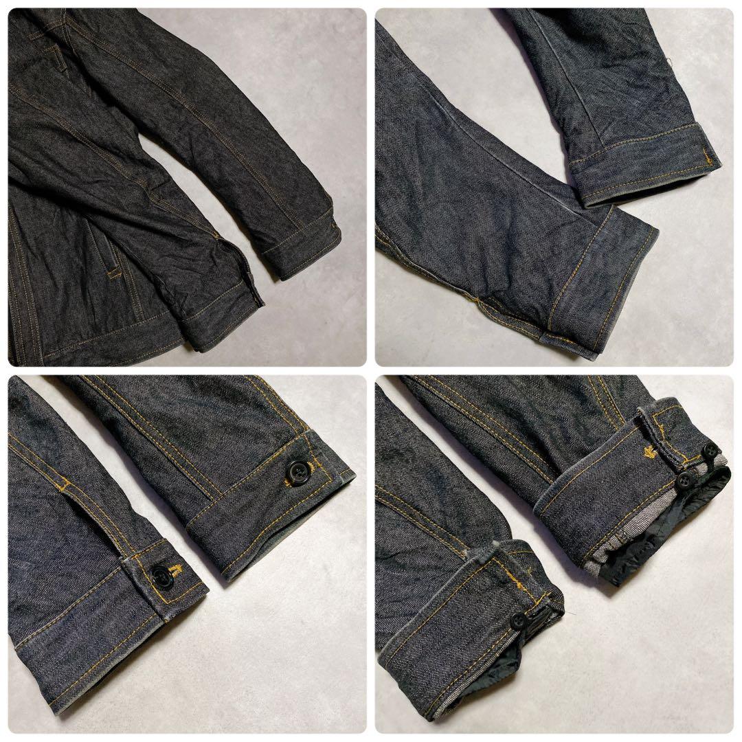 00s y2k A.S.M ファー付デニムジャケット 平成ギャル男 グランジ Mの