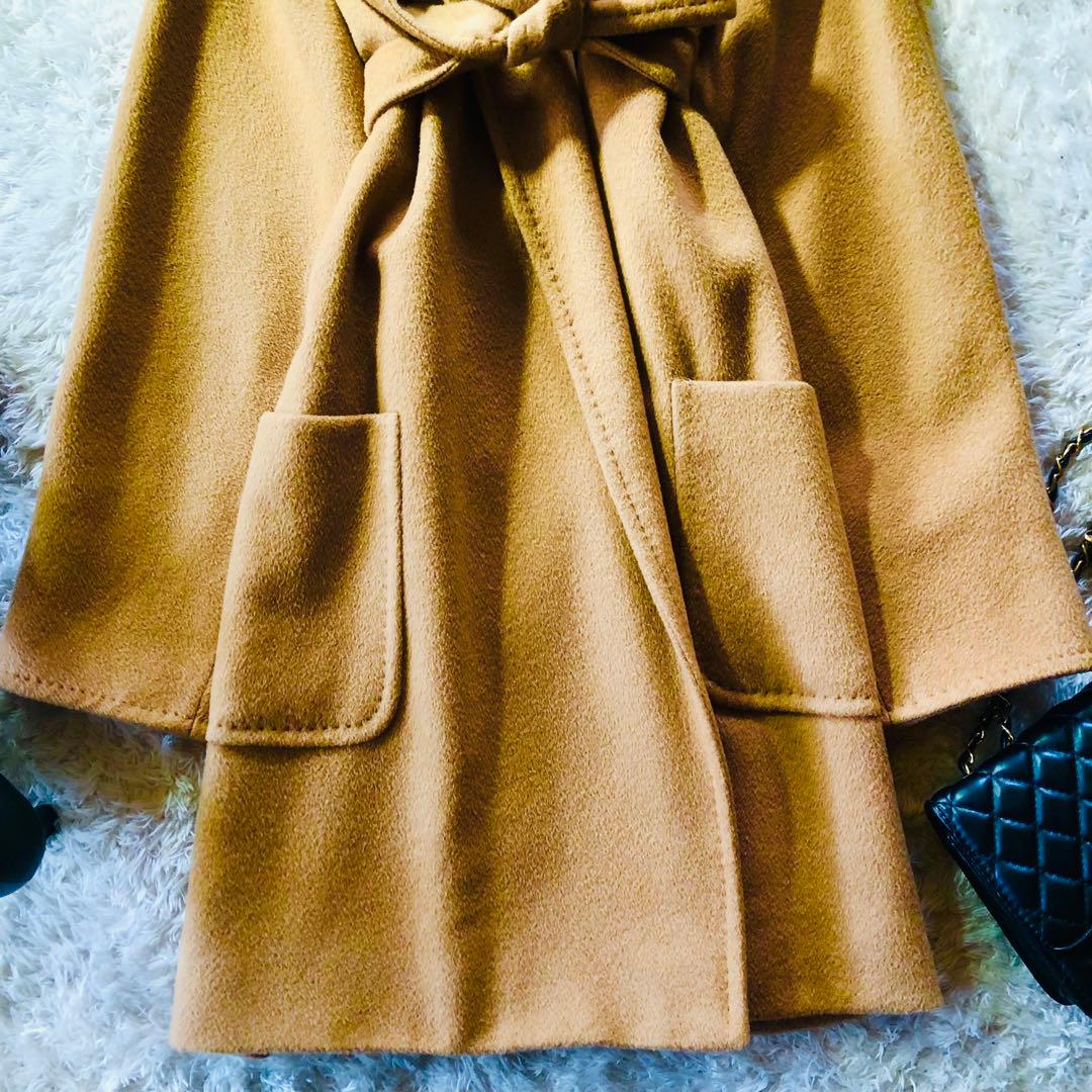 希少46大きめ✨美品 マックスマーラ マニュエラコート キャメル100% 白