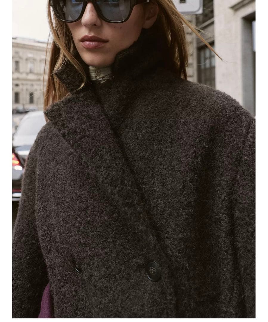 ZARAブークレダブルブレスト ミディ丈コートSサイズ - メルカリ