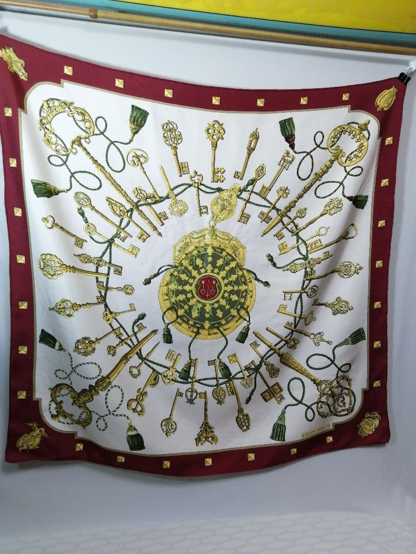 ゆ*様 人気✨ エルメス スカーフ カレ９０ LES CLES レ・クレ 鍵柄 HERMES（エルメス） スカーフ レディース カレ90 LES CLES THE KEYS