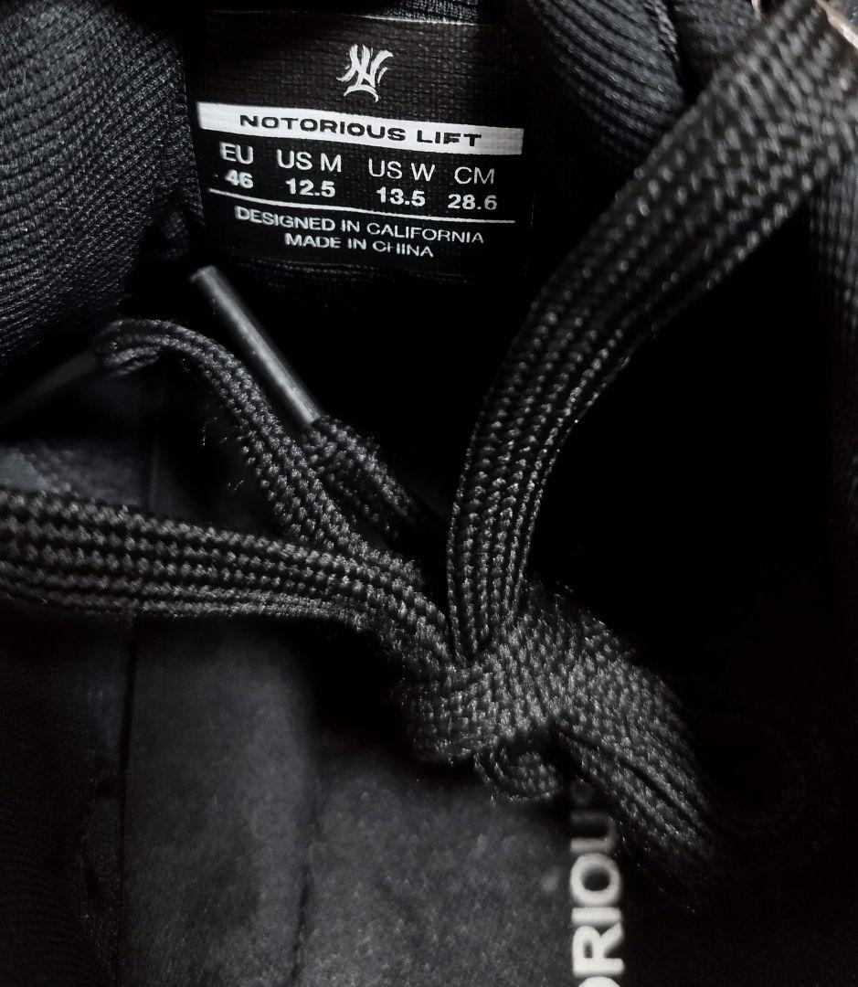 ノートリアスリフト　リフティングシューズ　ブラック　EU46（28.6cm）