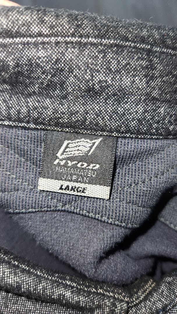 美品 hyod ヒョウドウ 黒デニムネルシャツ L 防寒防風バイクウェア