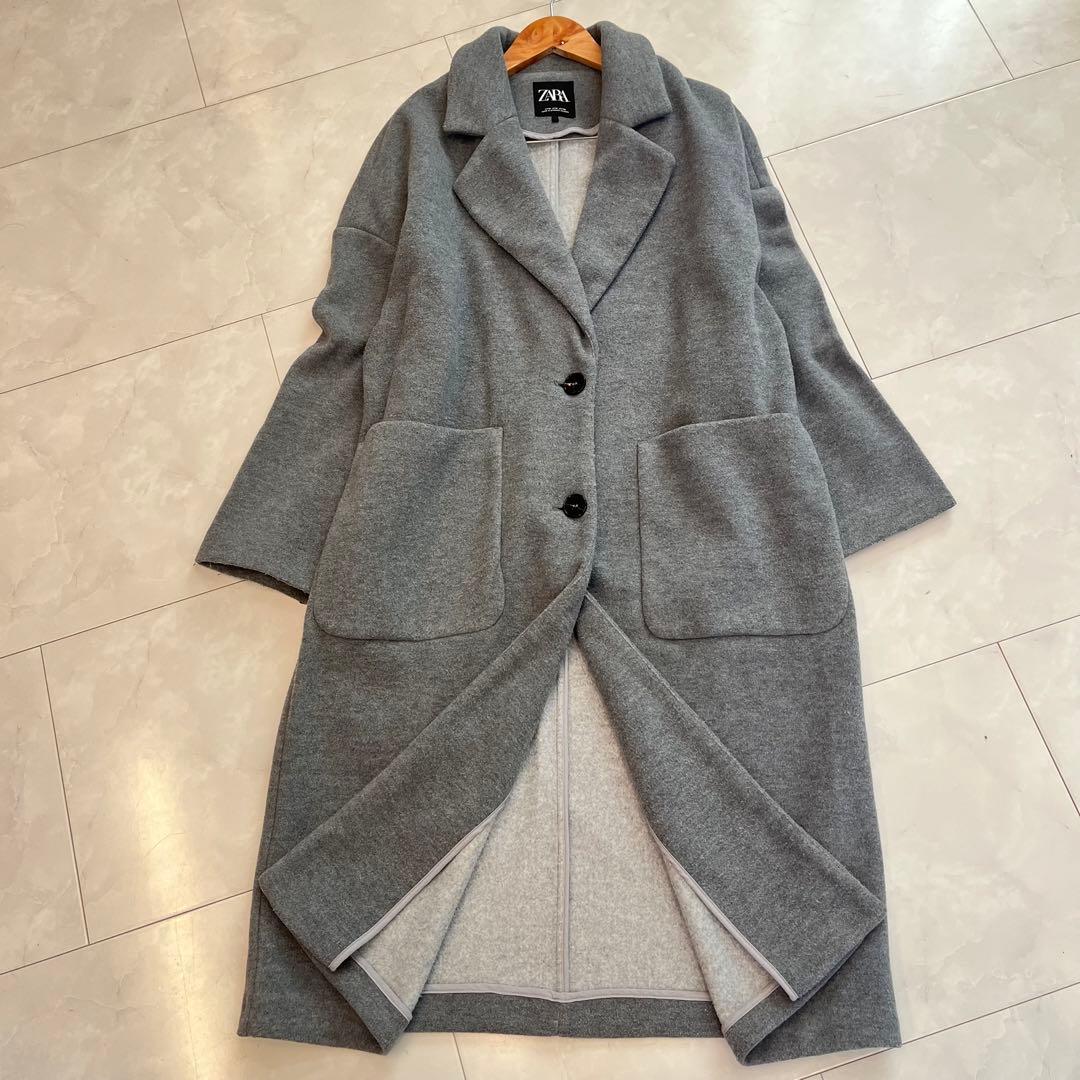 ザラ・ZARA レディース ロングコート ジャケット・アウター グレー