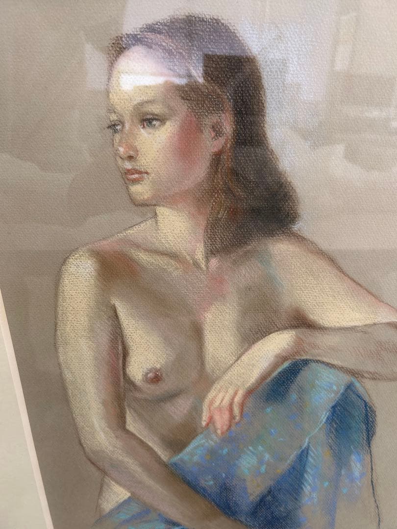 女性のヌードパステル画 裸婦 sata