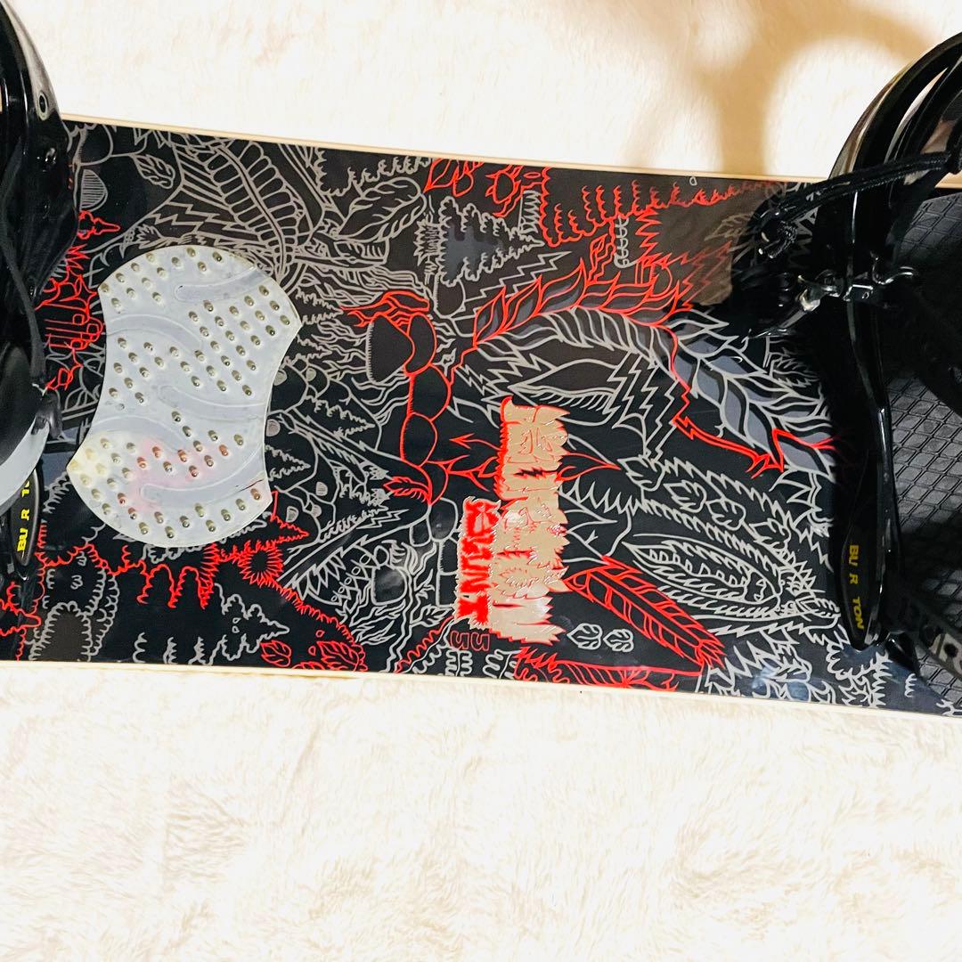 BURTON スノーボード、ビィンディングセット 155cm×M ストラップ付きの