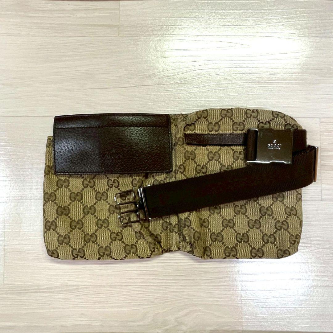 GUCCI ボディバッグ GG柄 ブラウン ウエストバッグ