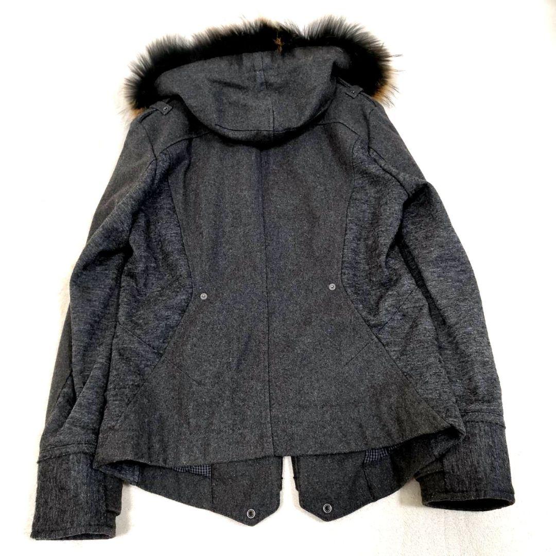 ピーピーエフエム ピーコート ナポレオンコート ラクーンファー ガラス