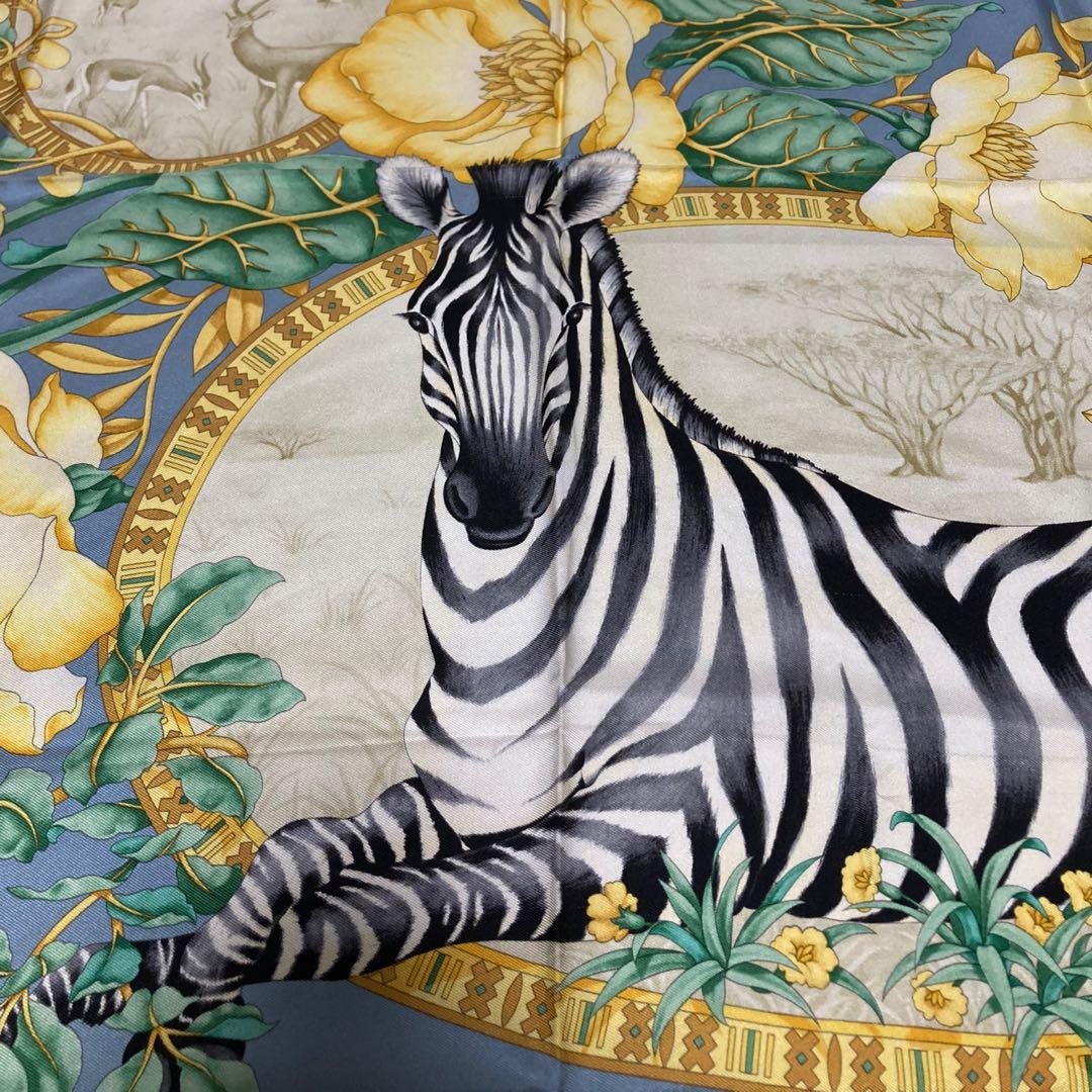 Ferragamo フェラガモ スカーフ ゼブラ ヴィンテージ 大判 アニマル柄