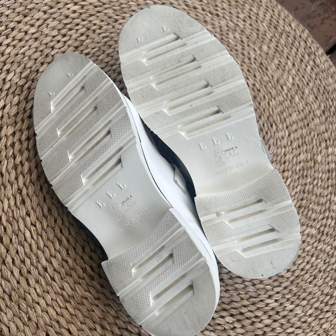 Luca Grossi キルトデザインストラップシューズ