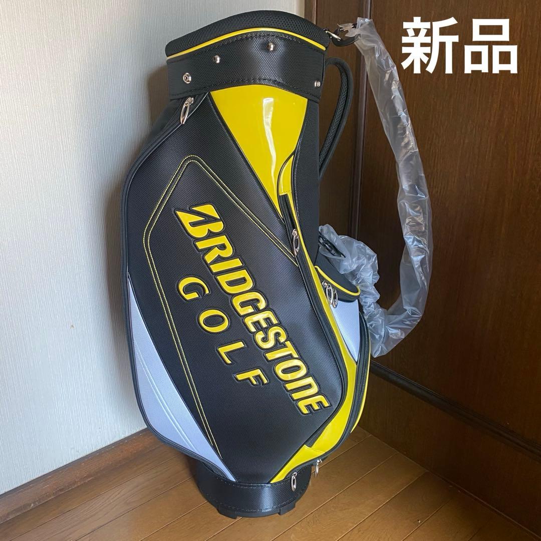 BRIDGESTONE GOLF キャディバッグ 黒/黄　ブリヂストン BRIDGESTONE GOLF ブリヂストンゴルフ キャディバッグ メンズ ツアー