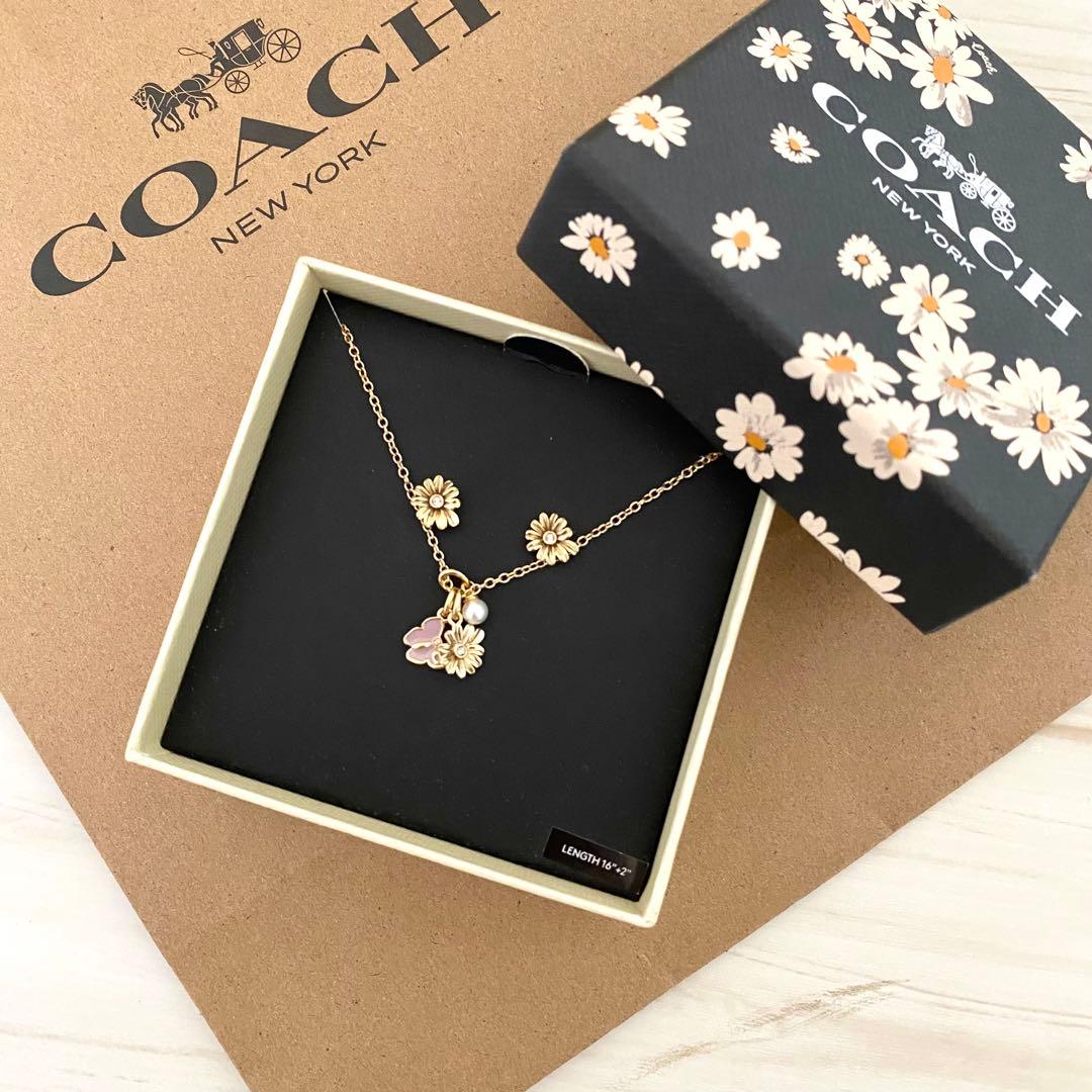 ☆ 〈花柄専用BOX付き〉COACH コーチ ネックレス & ピアス セット