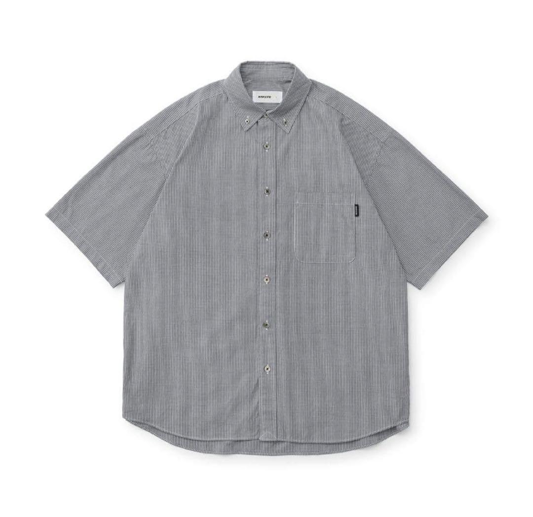 everyone 25ss 半袖チャックシャツ　L シャツ 25SS ウォッシュ加工 半袖チェックシャツ カットオフ グランジ