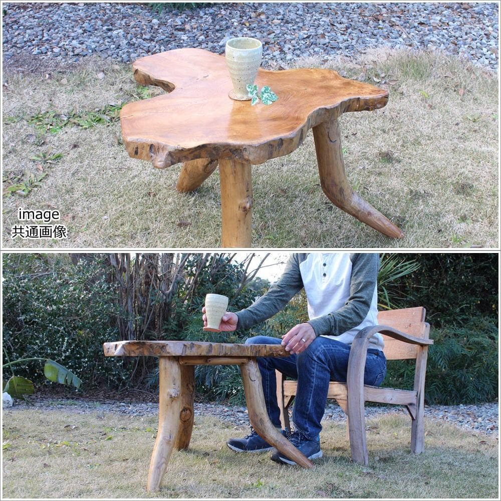 在庫処分 1点もの 木製 テーブル チーク材 天然木 一枚板 切