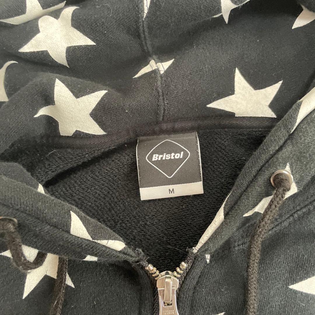 fcrbブリストル ジップパーカー スウェット 黒 総柄 星柄 スター