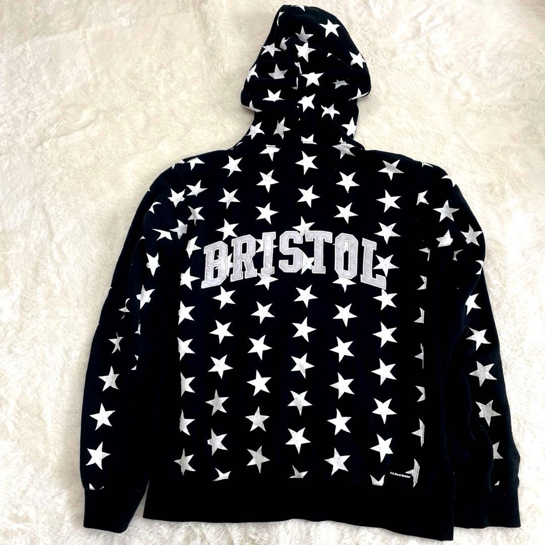 fcrbブリストル ジップパーカー スウェット 黒 総柄 星柄 スター