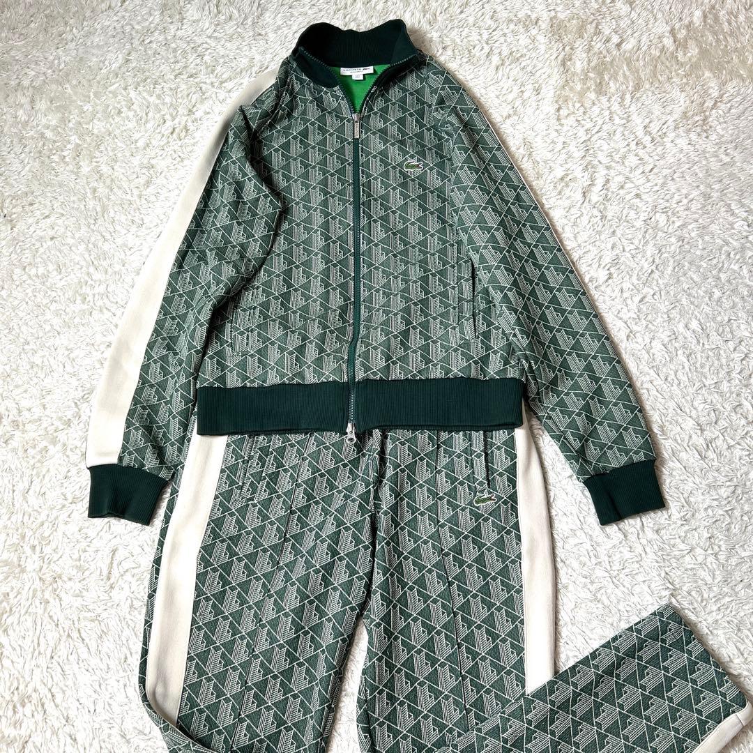 極美品】LACOSTE モノグラムジャガード セットアップ ジャージ S