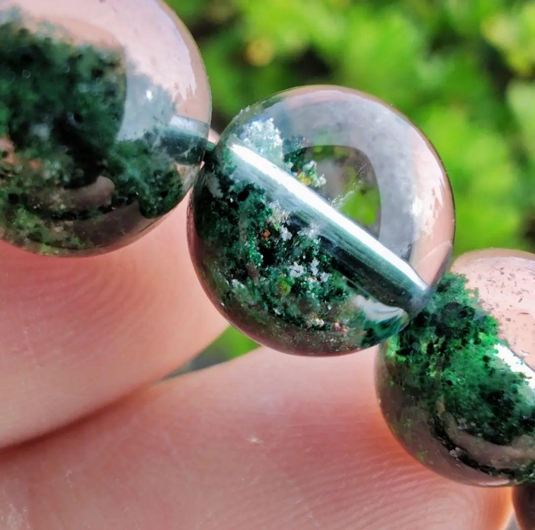 ◇虹◇グリーンガーデンクォーツ 庭園水晶 10ミリ K00680 ブレスレット