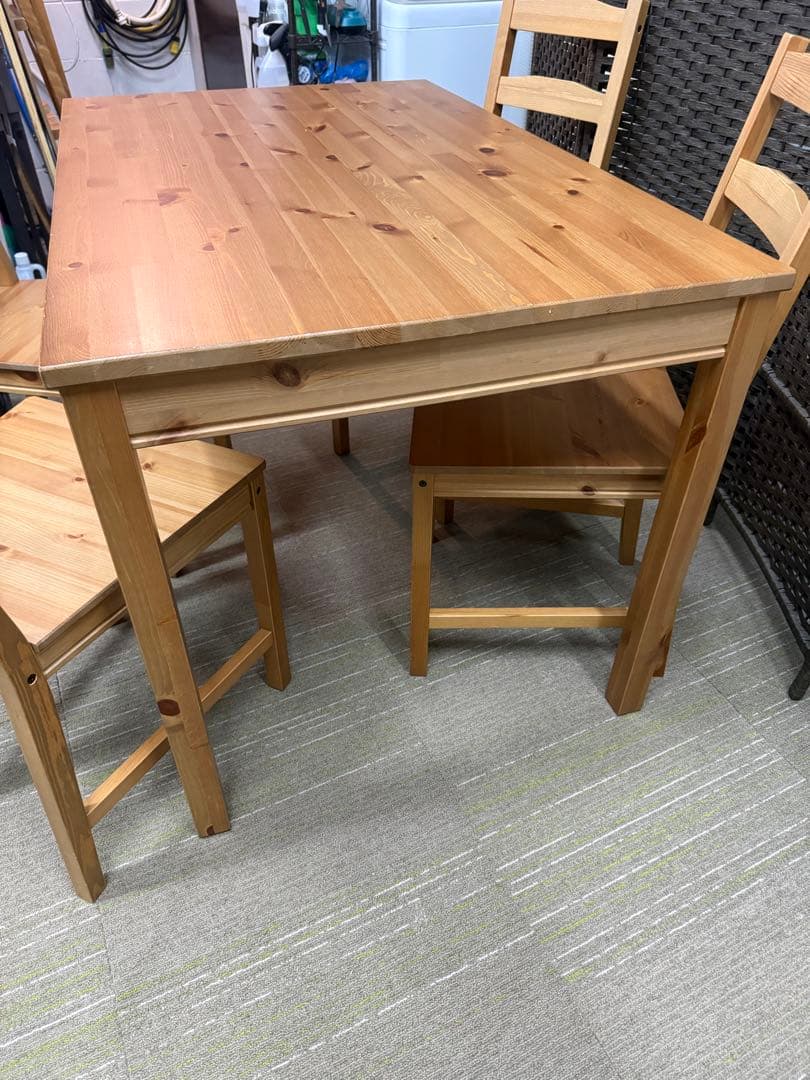 洗浄消毒作業済】IKEA ダイニングテーブル&チェア4脚 ヨックモック