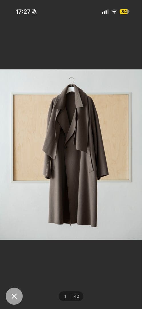 ADAM ET ROPE ダブルフェイス セミダブル コート マフラー付き アダム エ ロペ ADAM ET ROPE' 《マフラー付き》メリノウール ダブル