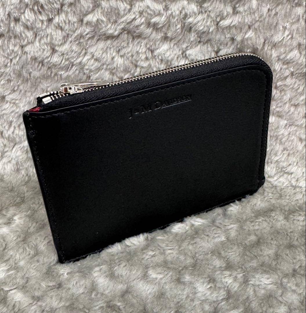 《未使用品》J&M DAVIDSON L字ファスナー コンパクト財布　ブラック