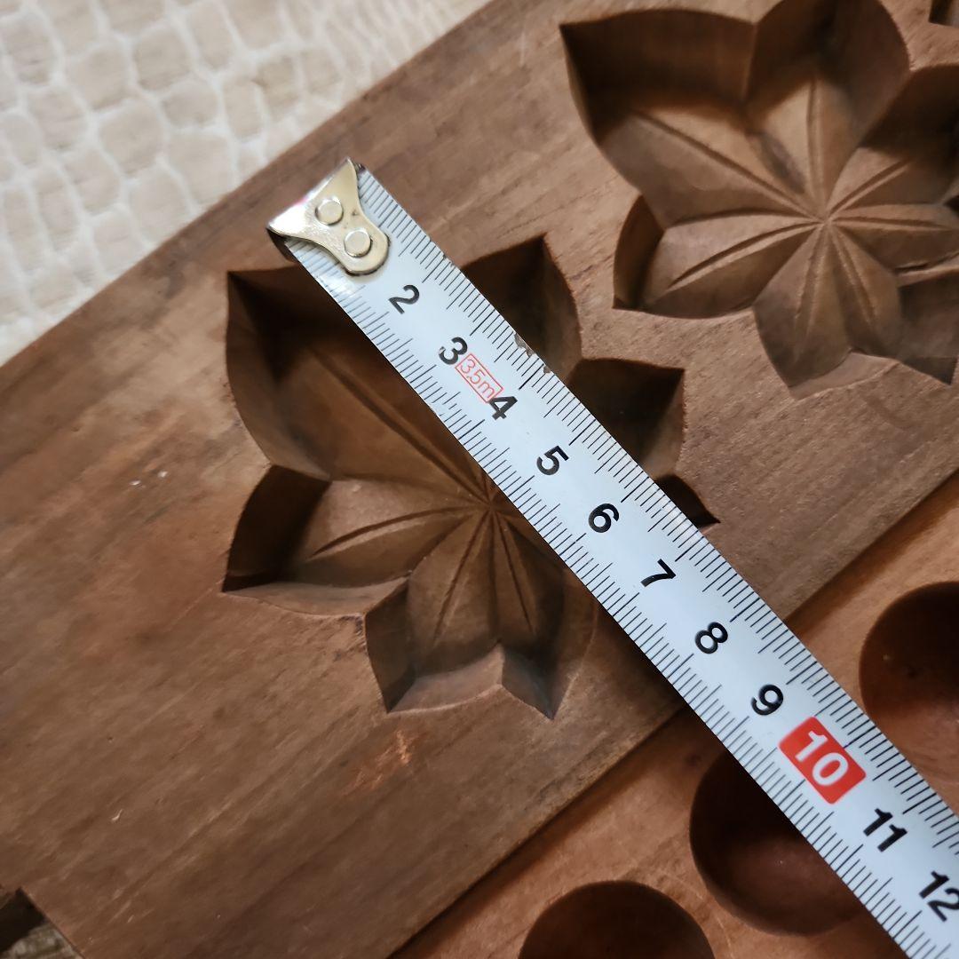 菓子木型2点セット-10 古い 木型 菓子型 和菓子 木製 古道具 古物