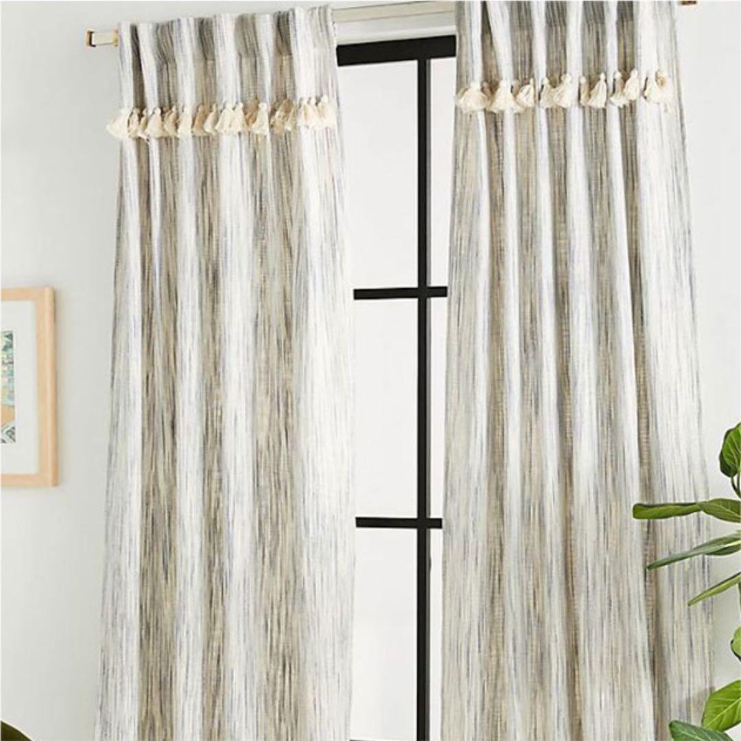 ロウヤ ドレープカーテン ホワイトカーテンレースセット2枚組✖︎2 計8