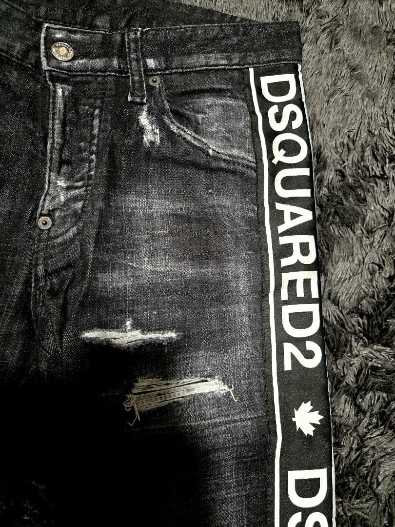 DSQUARED / ディースクエアード サイドラインロゴ デニム 42