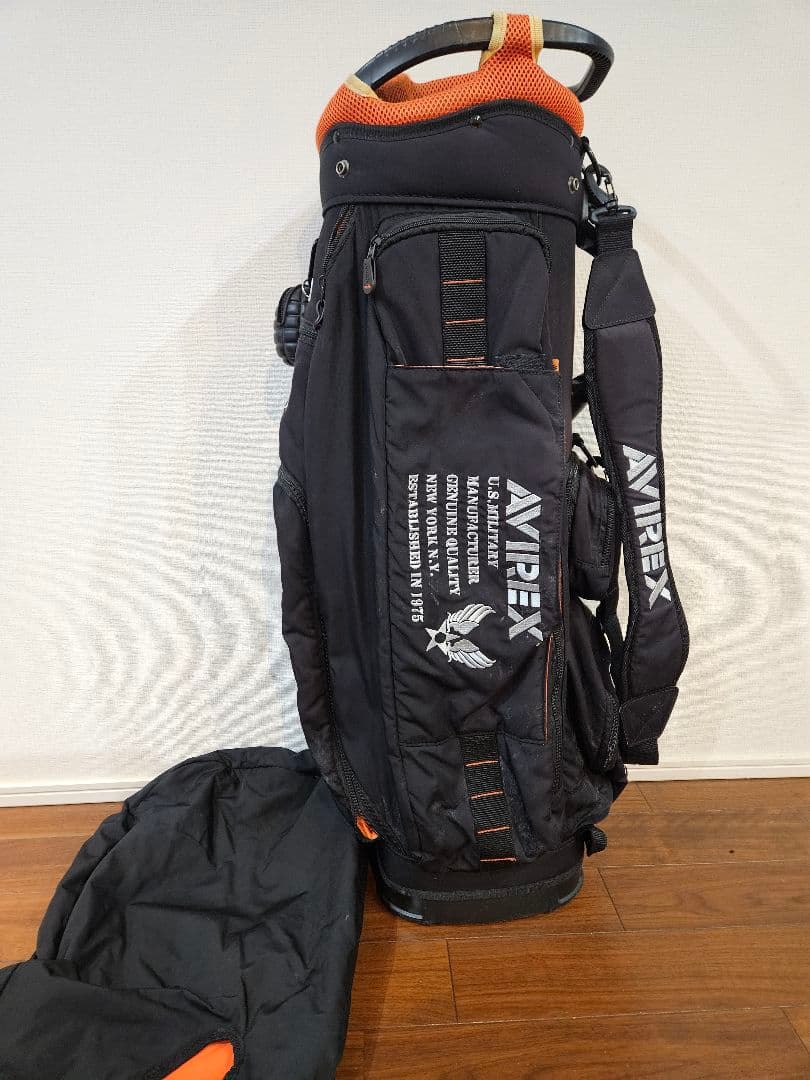 AVIREX キャディバッグ ブラック アイアンカバー 手榴弾型ボール入れ