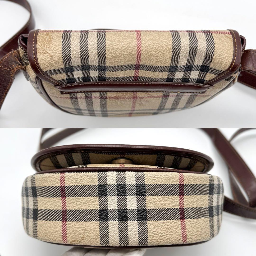 バーバリー ノバチェック シャドーホース PVC レザー ショルダーバッグ