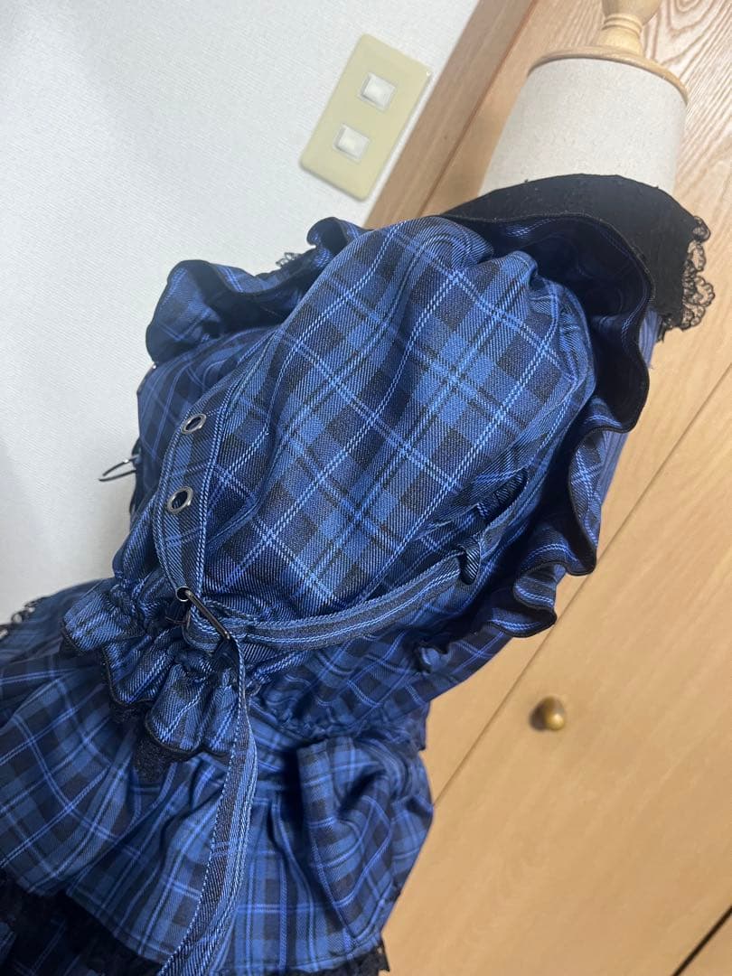 NOÉMIE ノエミー 青チェック レースアップ ワンピース 地雷系 量産型
