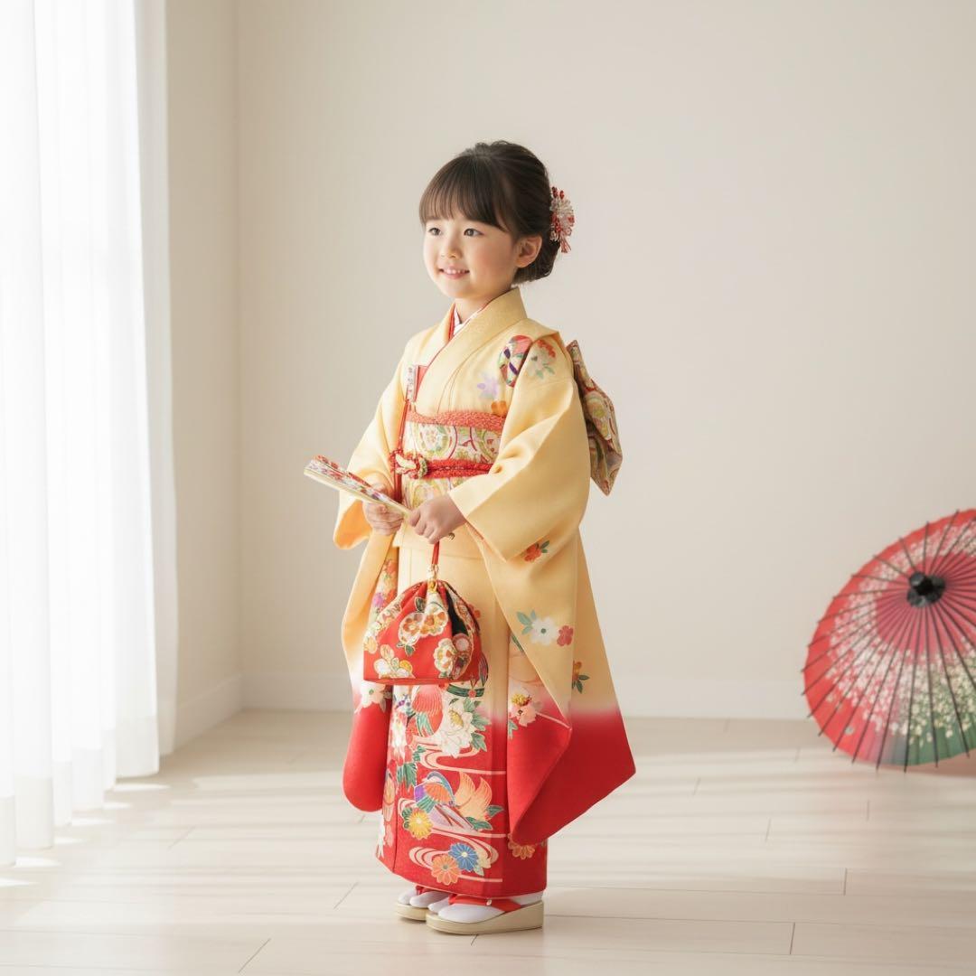 ◎mk-3310　未着用　七五三　女の子　着物　日本製　3歳　　1-6 ◎mk-3310 未着用 七五三 女の子 着物 日本製 3歳 2-6 - メルカリ
